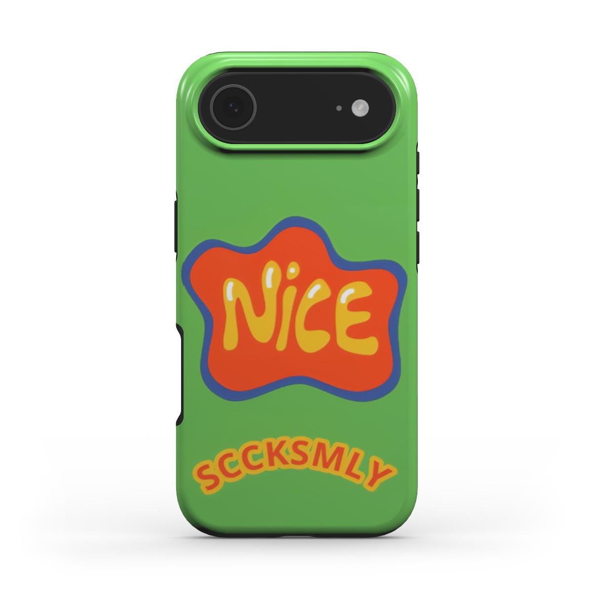 Green "NICE" Tough Phone Case For iPhone 17 models