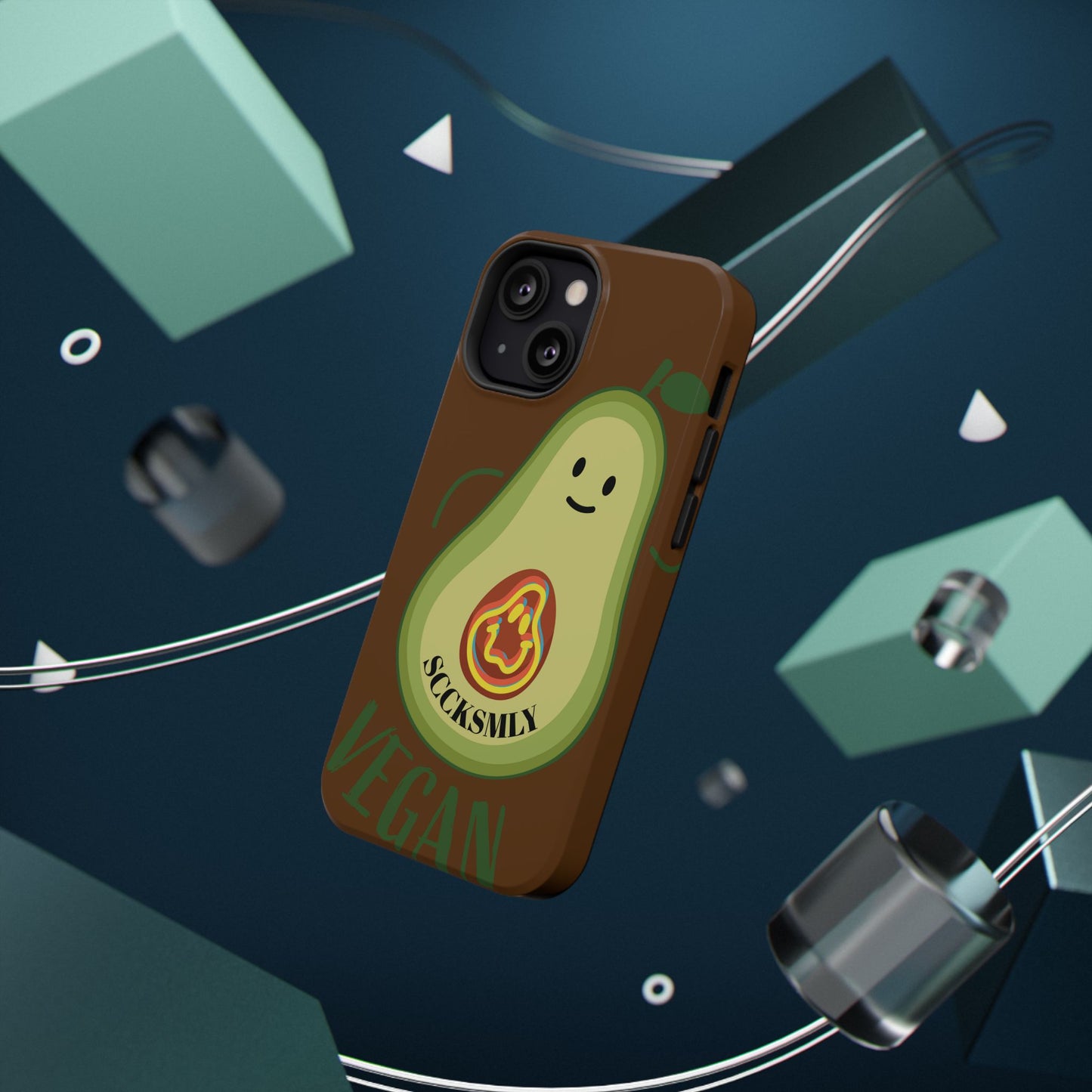 "IOS or Apple" Playful Vegan Avocado Phone Case - Tough, Durable Protection with a Fun Design