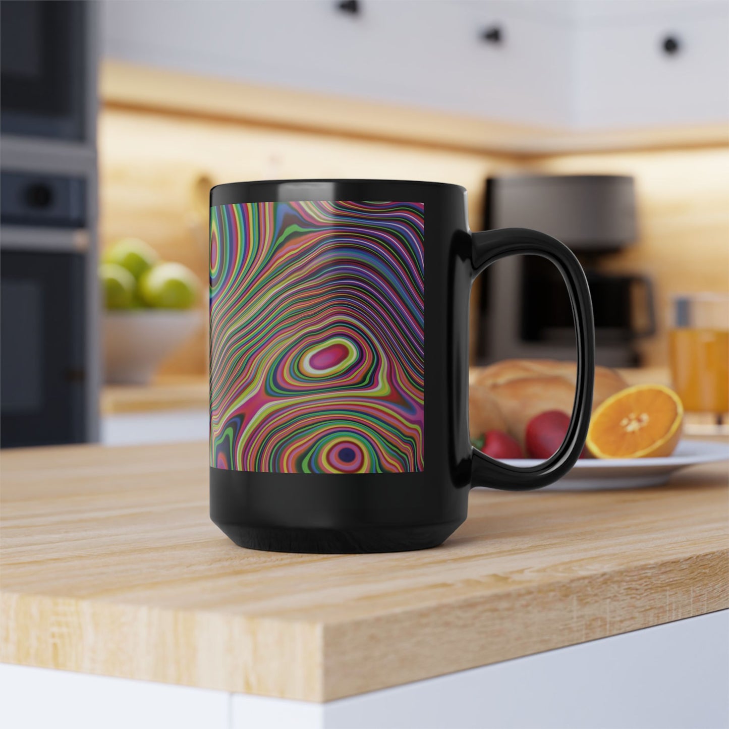 Mug Acid Swirl 15 oz — Black