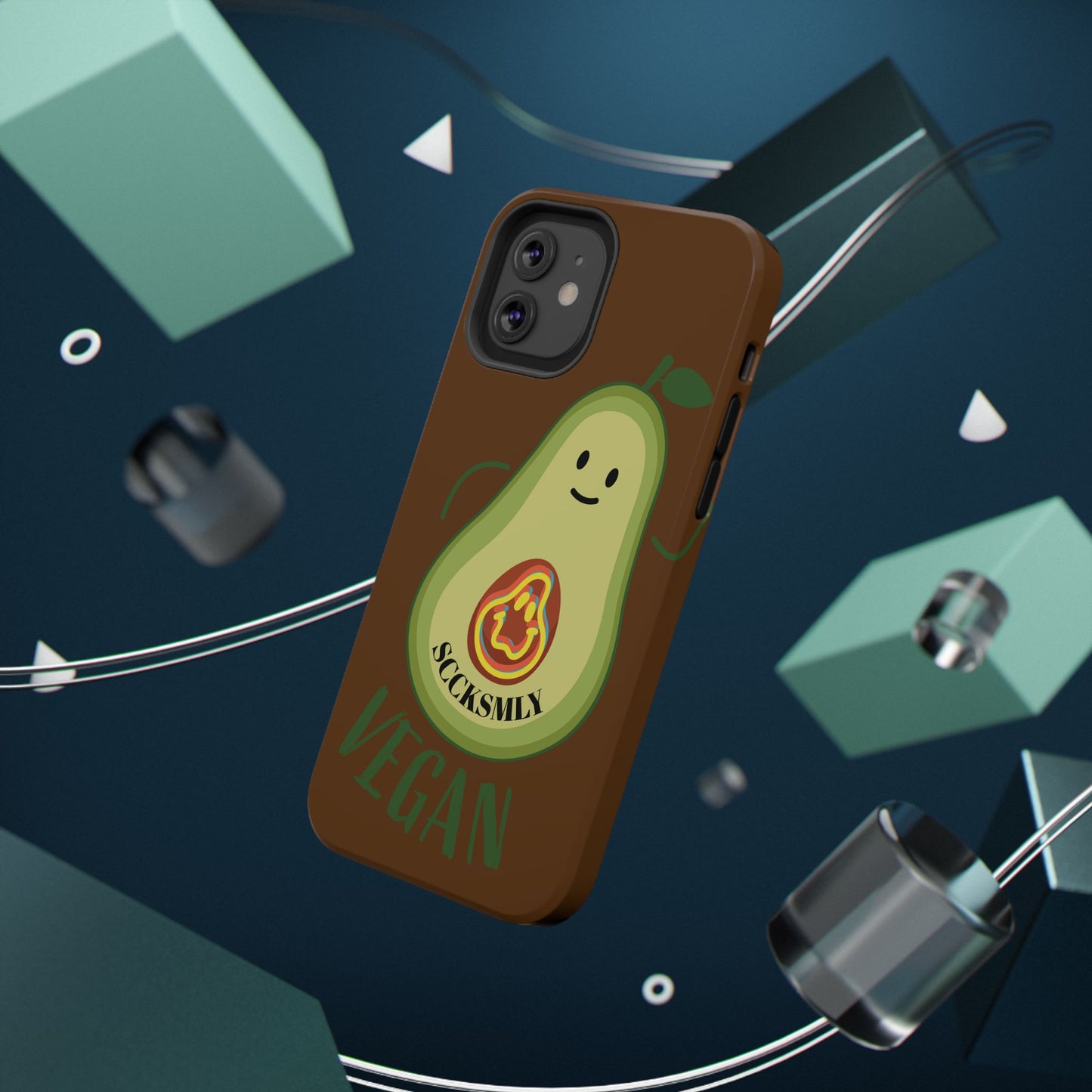 "IOS or Apple" Playful Vegan Avocado Phone Case - Tough, Durable Protection with a Fun Design