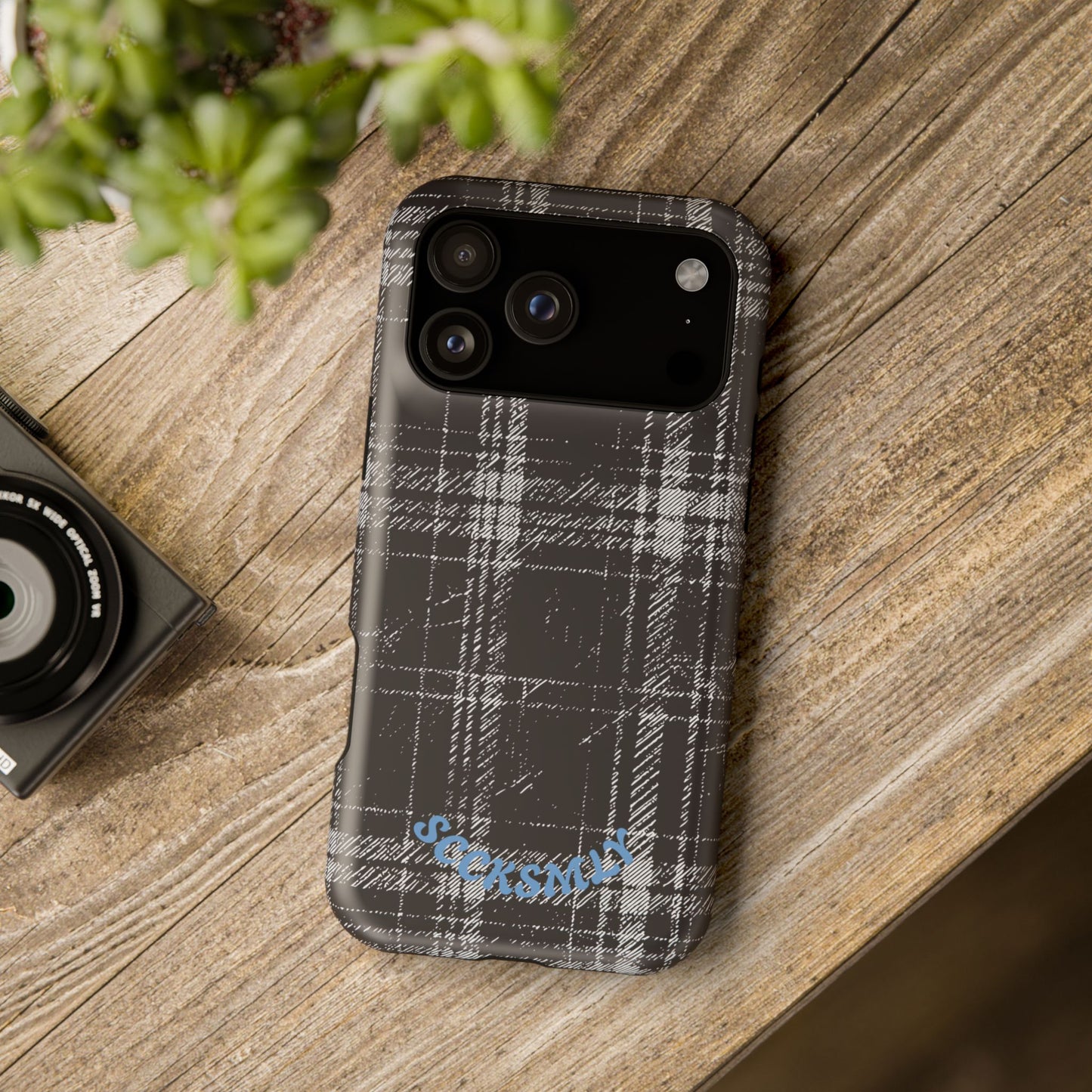 Smoky Grungy Plaid Phone Case for Apple