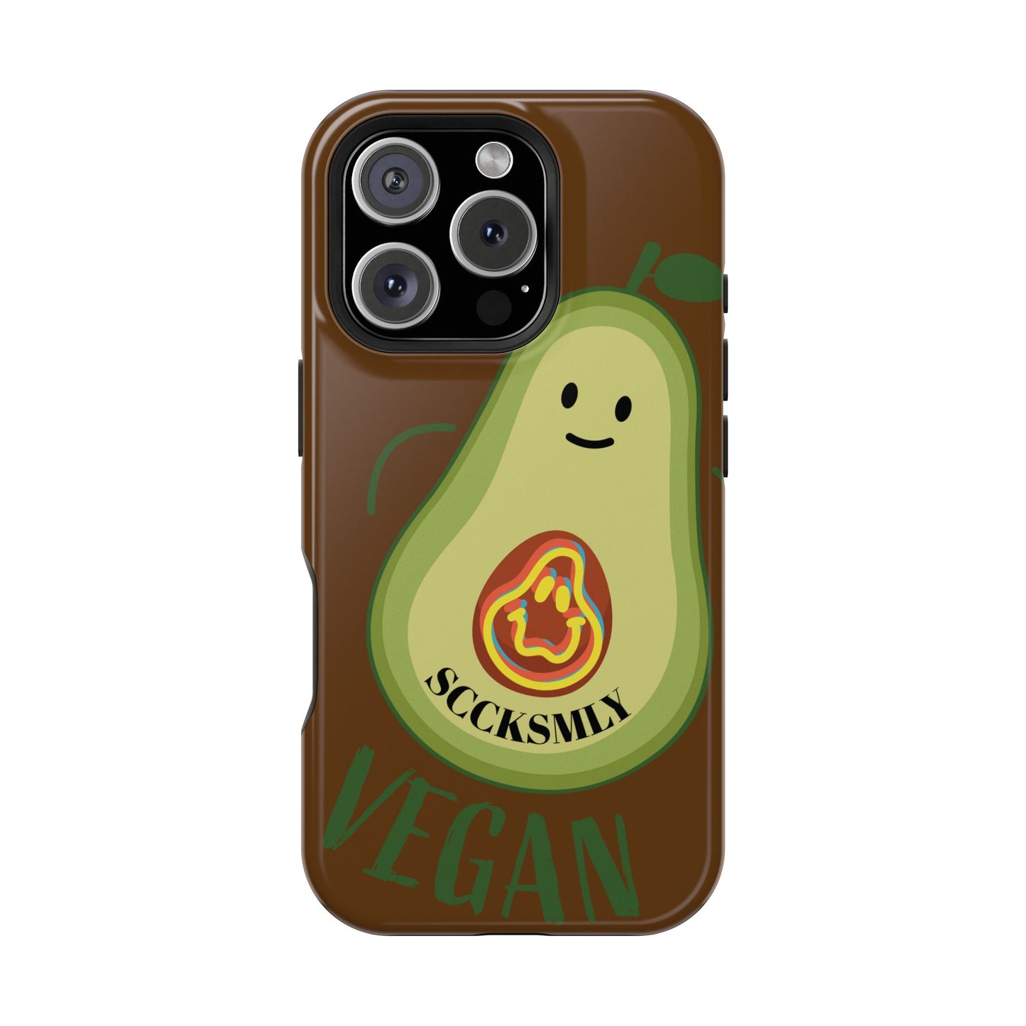 "IOS or Apple" Playful Vegan Avocado Phone Case - Tough, Durable Protection with a Fun Design