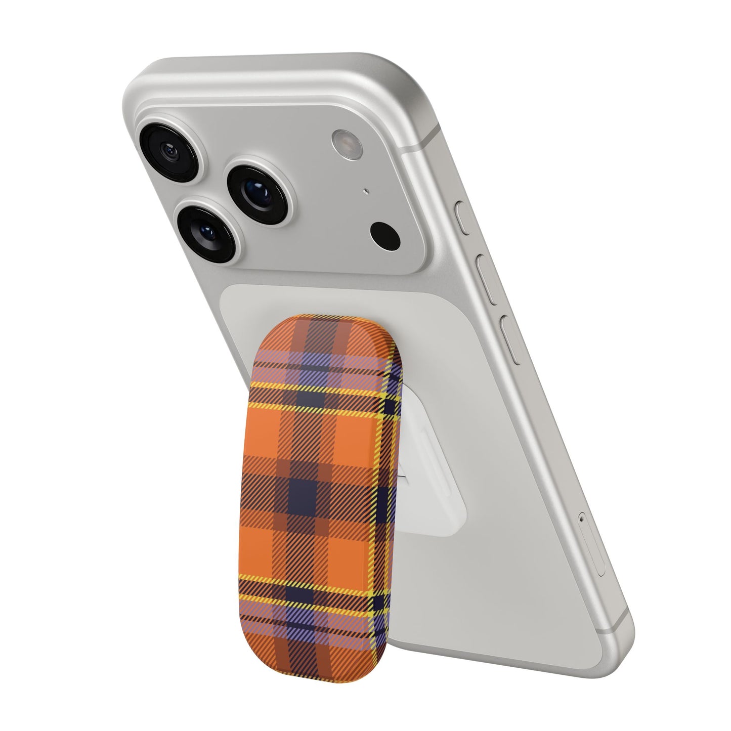 Clickit Orange Sickle Plaid Phone Stand