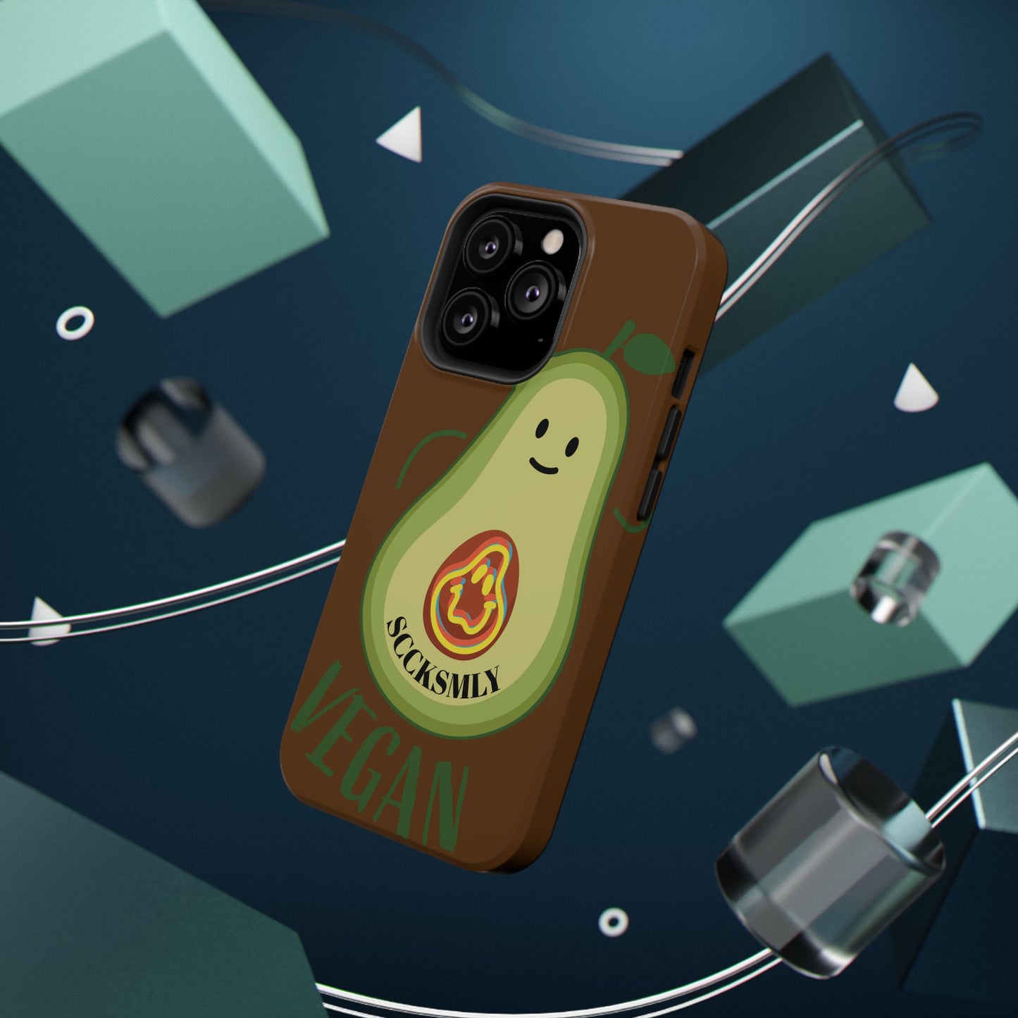 "IOS or Apple" Playful Vegan Avocado Phone Case - Tough, Durable Protection with a Fun Design