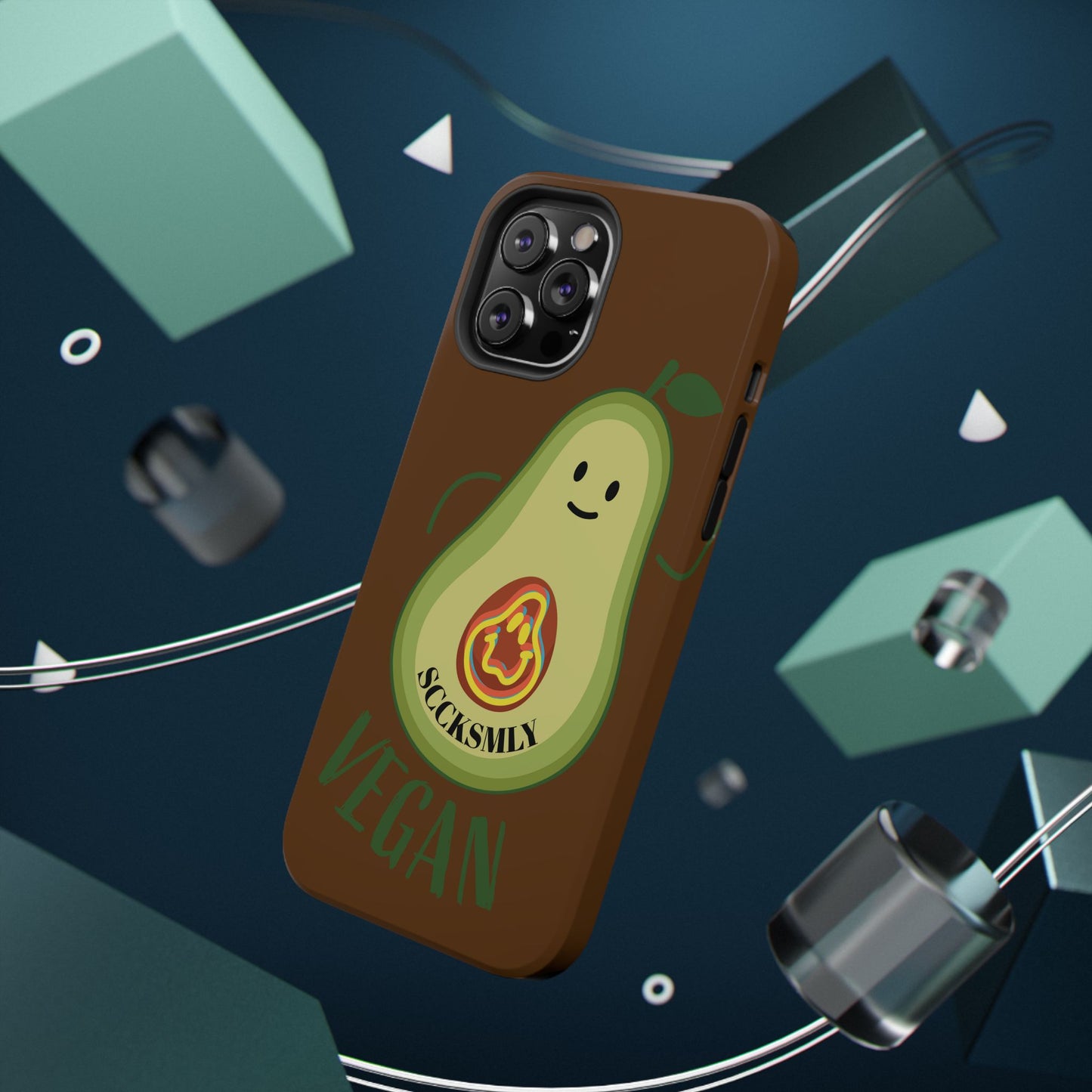 "IOS or Apple" Playful Vegan Avocado Phone Case - Tough, Durable Protection with a Fun Design