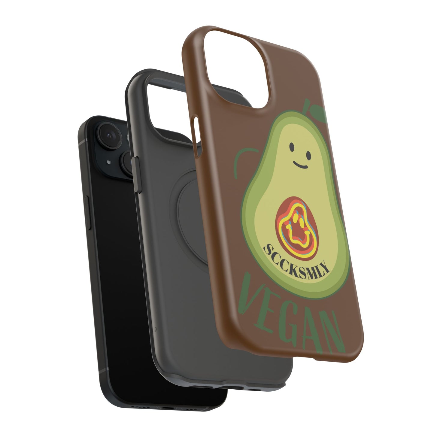 "IOS or Apple" Playful Vegan Avocado Phone Case - Tough, Durable Protection with a Fun Design