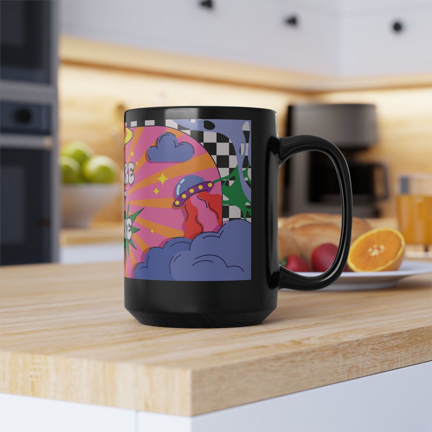 Mug WE ARE NOT ALONE 15 oz — Black