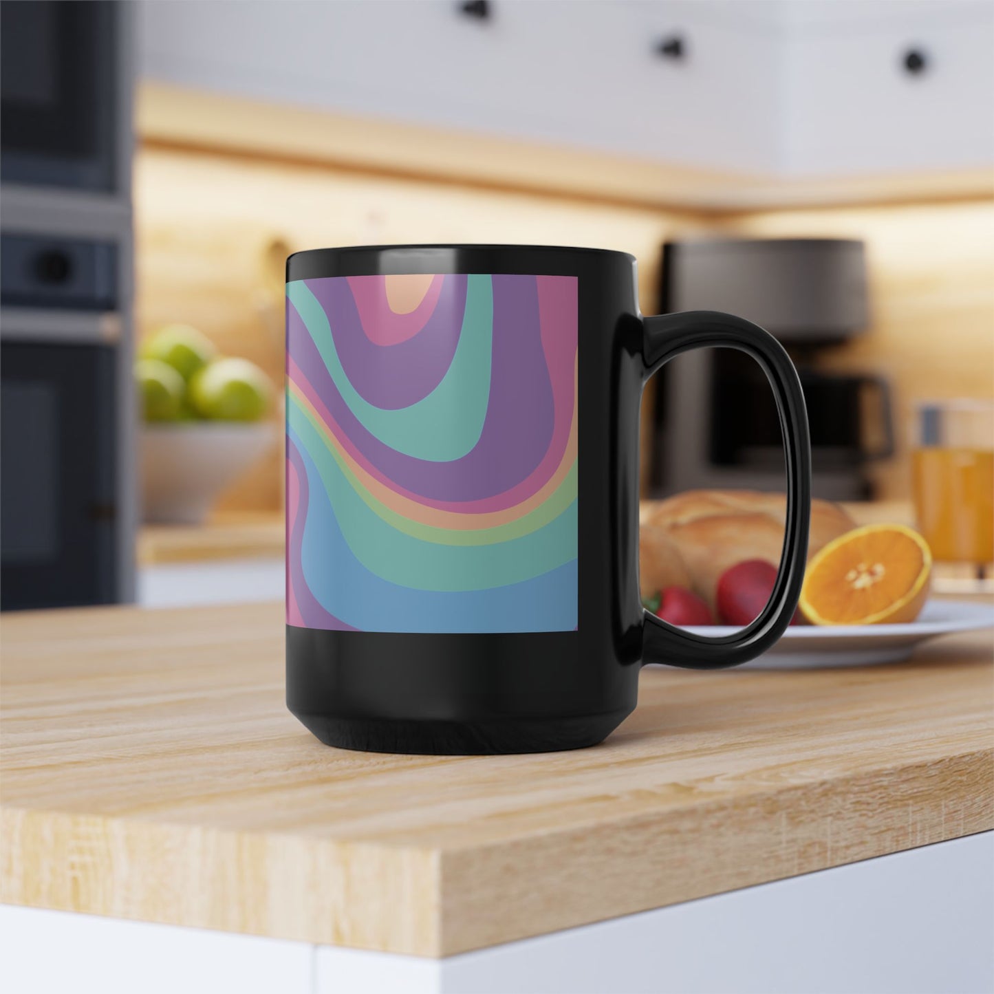 Mug Pastel Swirl 15 oz - Black