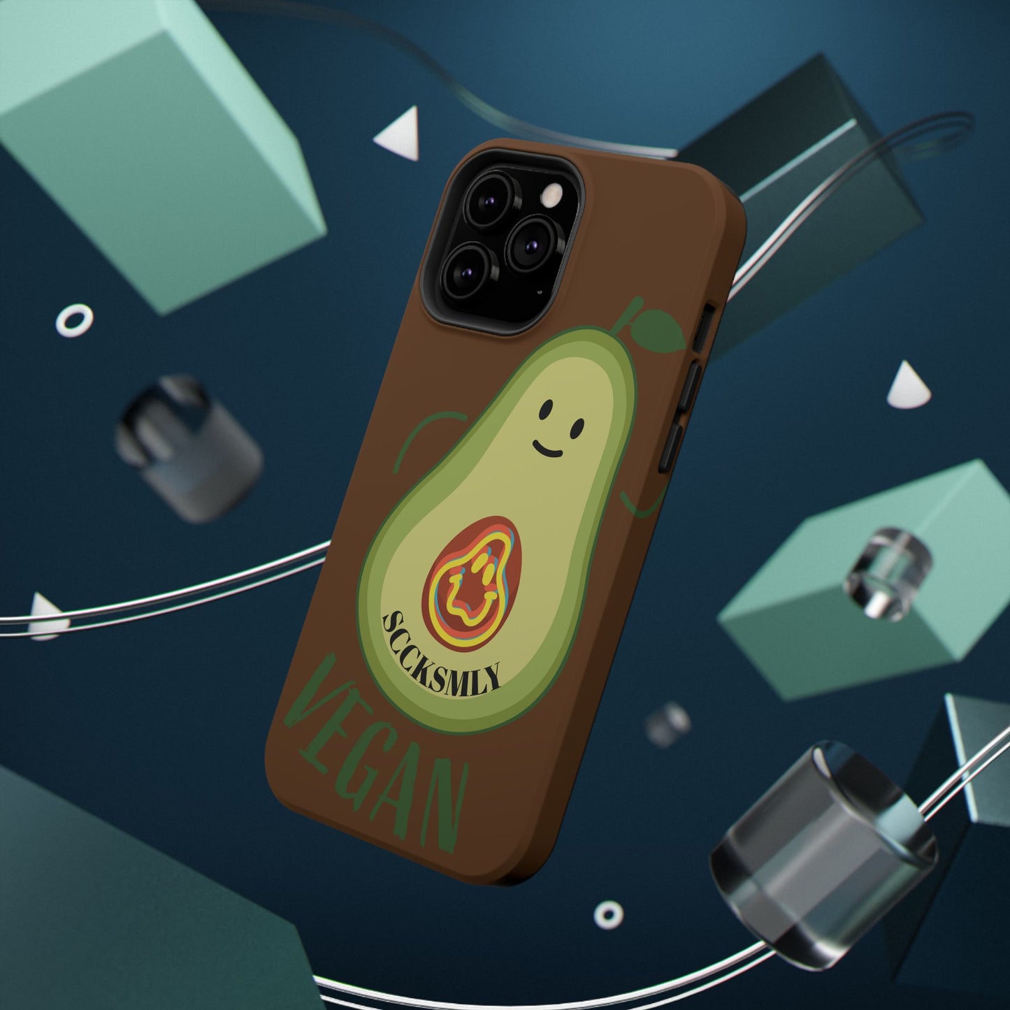 "IOS or Apple" Playful Vegan Avocado Phone Case - Tough, Durable Protection with a Fun Design
