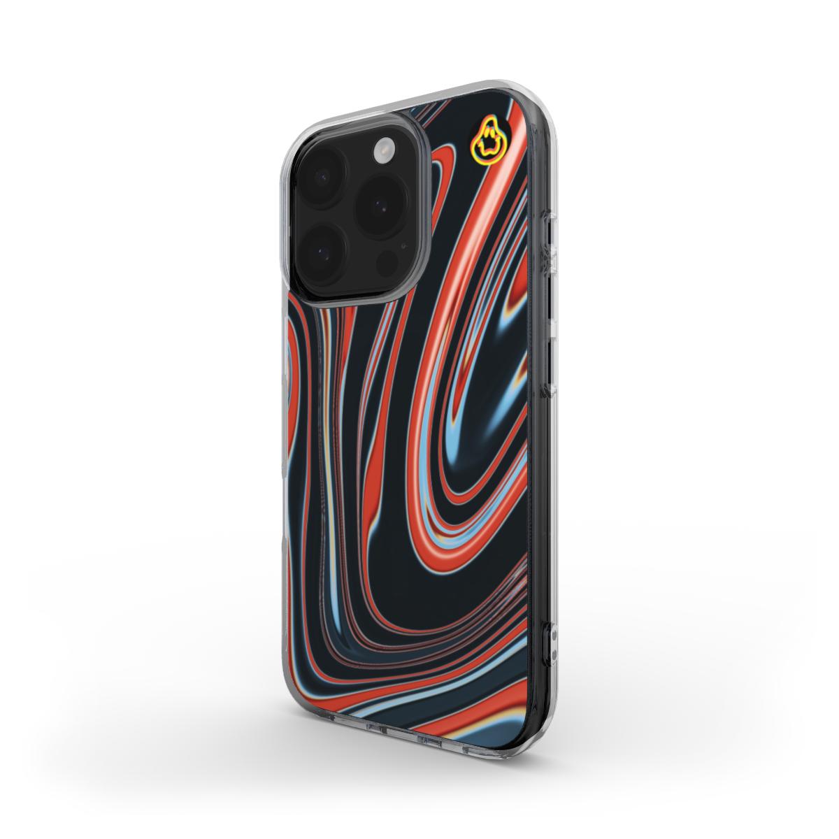 Navy Swirl MagSafe Clear Phone Case