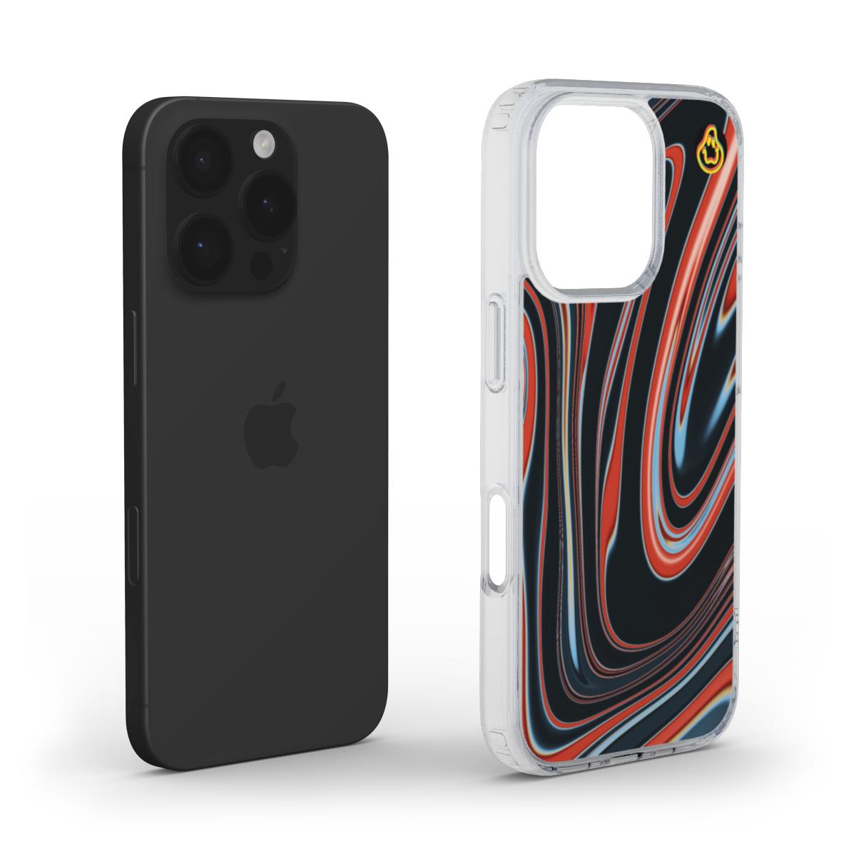 Navy Swirl MagSafe Clear Phone Case