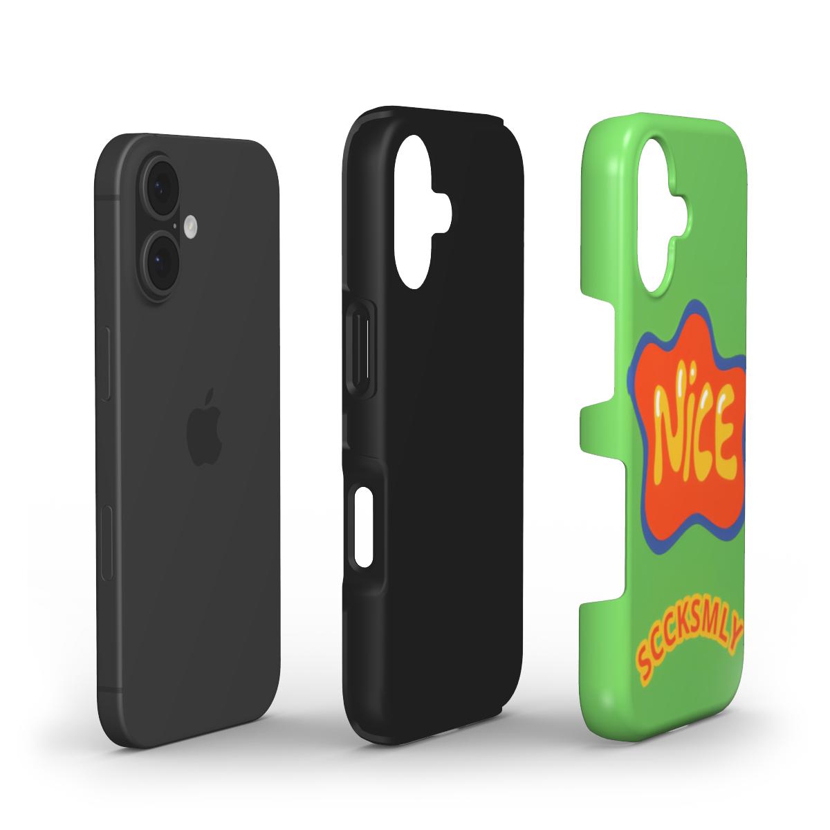 Green "NICE" Tough Phone Case For iPhone 17 models