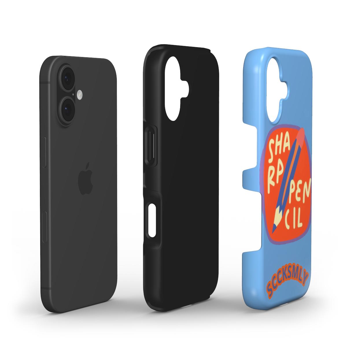 Blue "SHARPEN PENCIL" Tough Phone Case For iPhone 17 models
