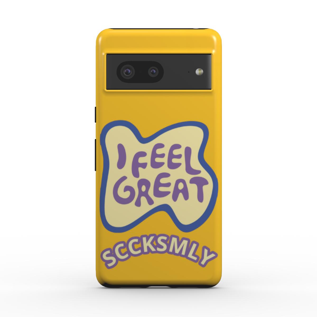 Yellow "I FEEL GREAT" Tough Phone Case For Google Pixel 10, 10 pro & 10 pro XL