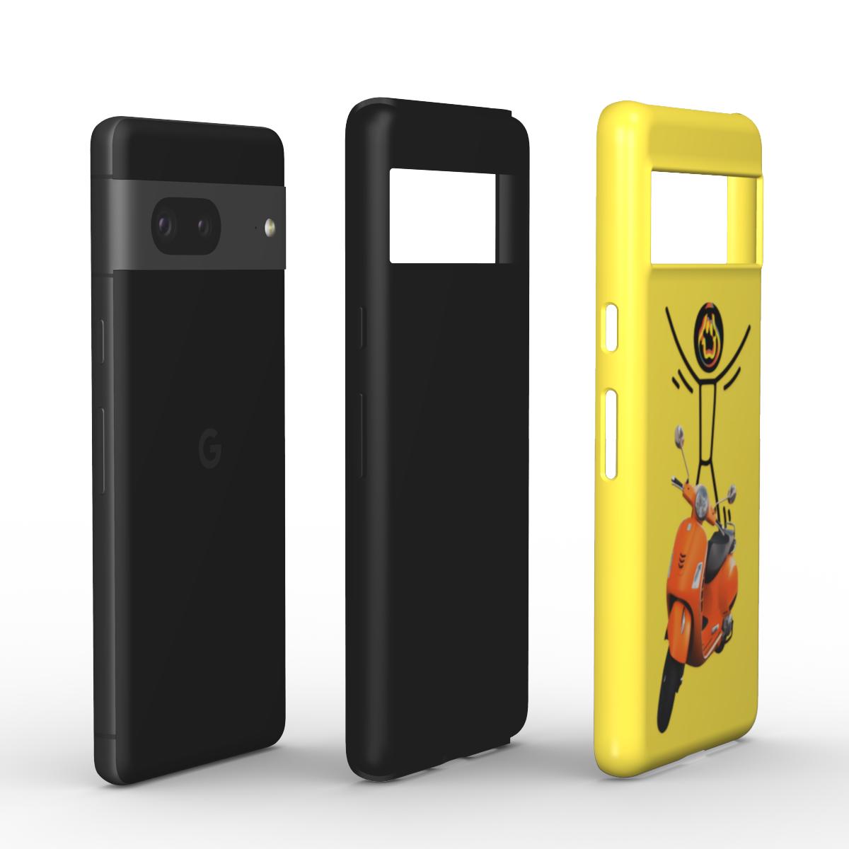 Yellow SMLY on a scooter Tough Phone Case For Google Pixel 10, 10 pro & 10 pro XL