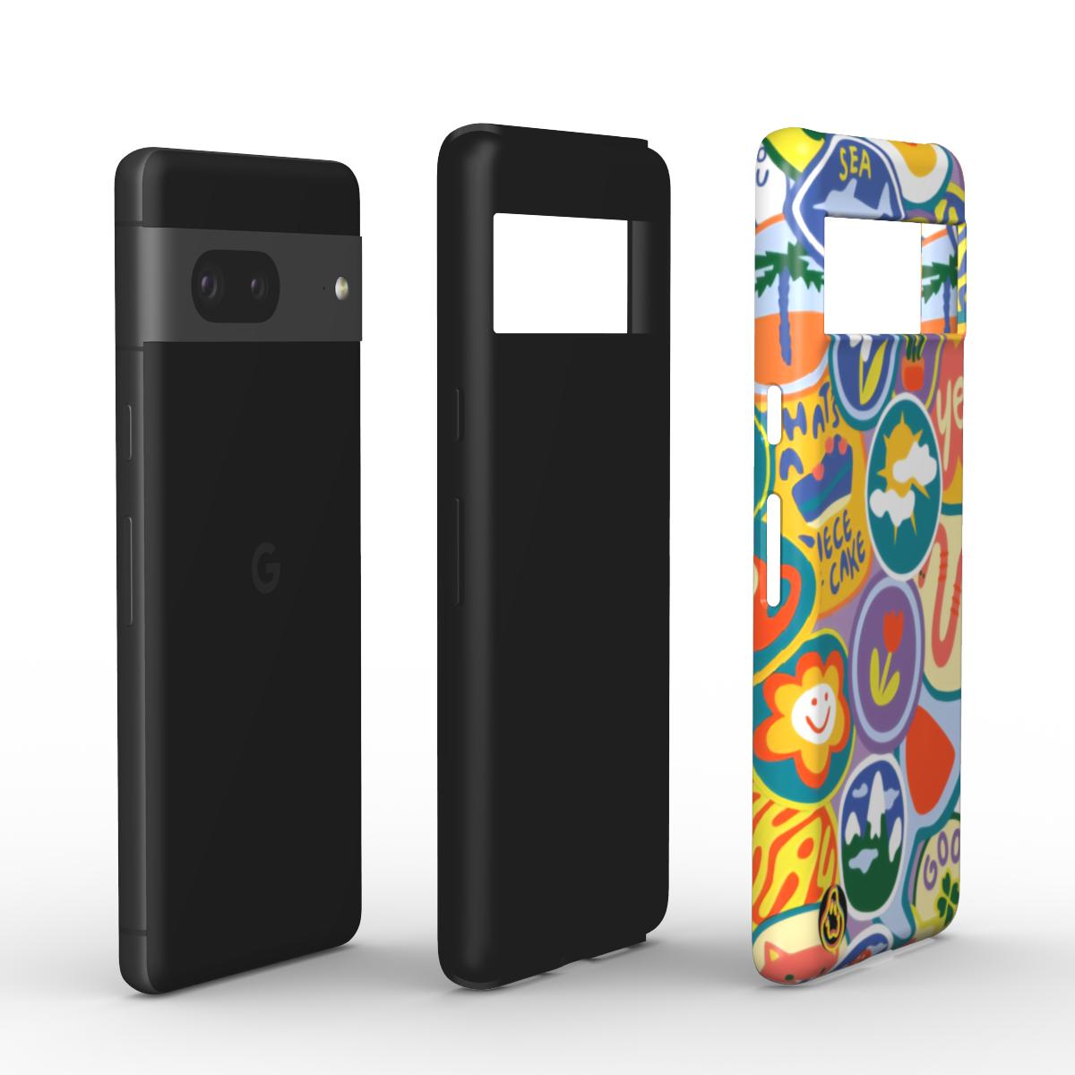 Vintage Pin Tough Phone Case For Google Pixel 10, 10 pro & 10 pro XL