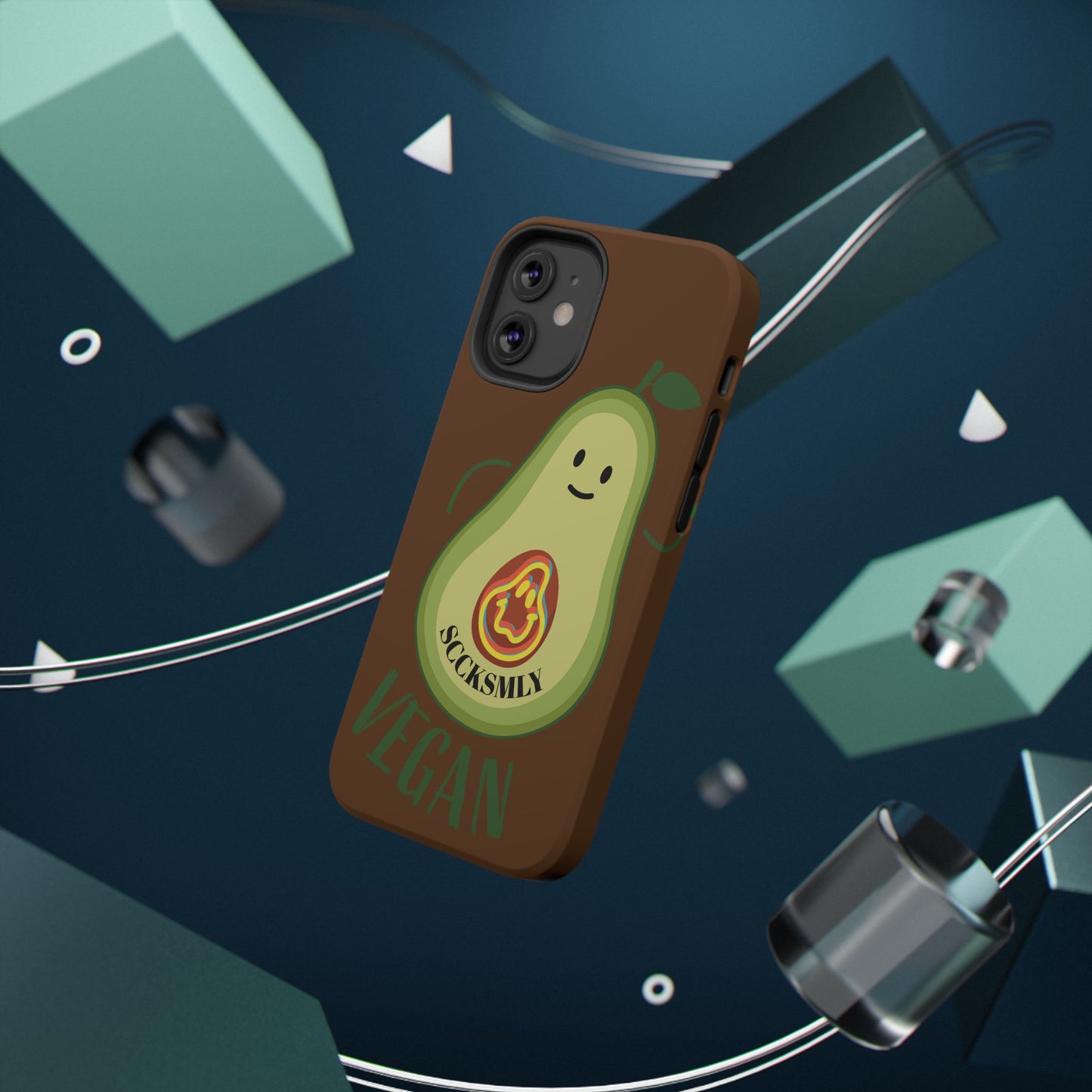"IOS or Apple" Playful Vegan Avocado Phone Case - Tough, Durable Protection with a Fun Design