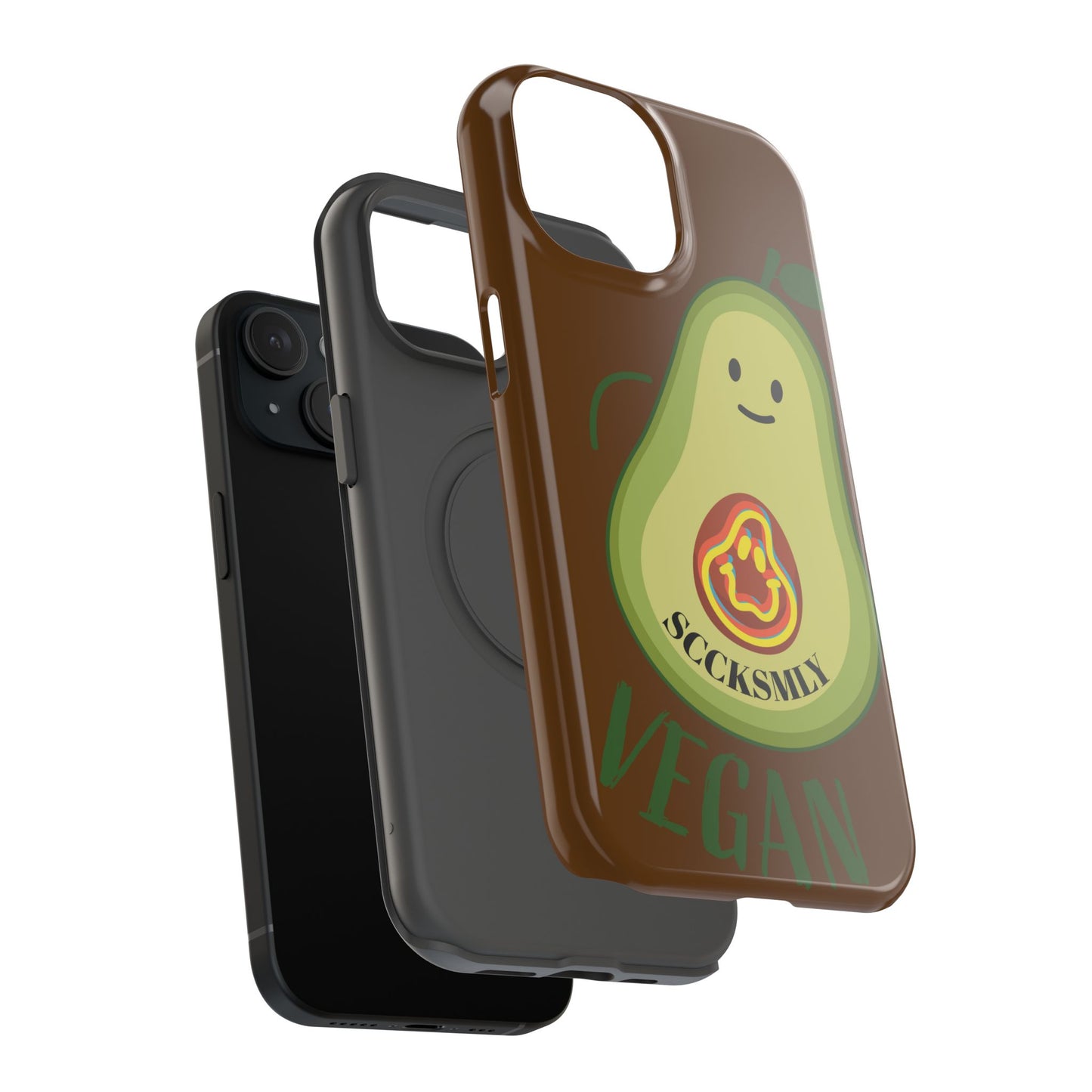 "IOS or Apple" Playful Vegan Avocado Phone Case - Tough, Durable Protection with a Fun Design