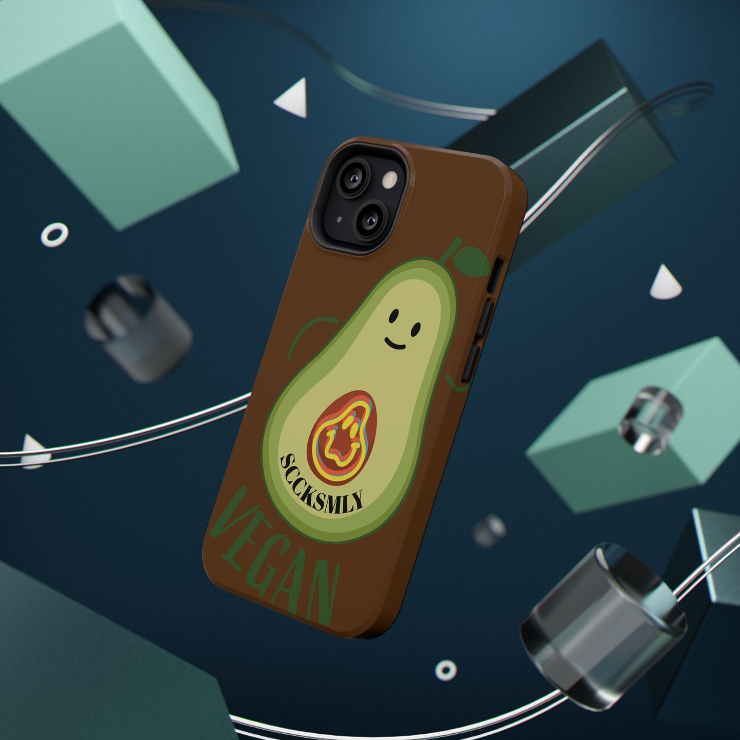 "IOS or Apple" Playful Vegan Avocado Phone Case - Tough, Durable Protection with a Fun Design
