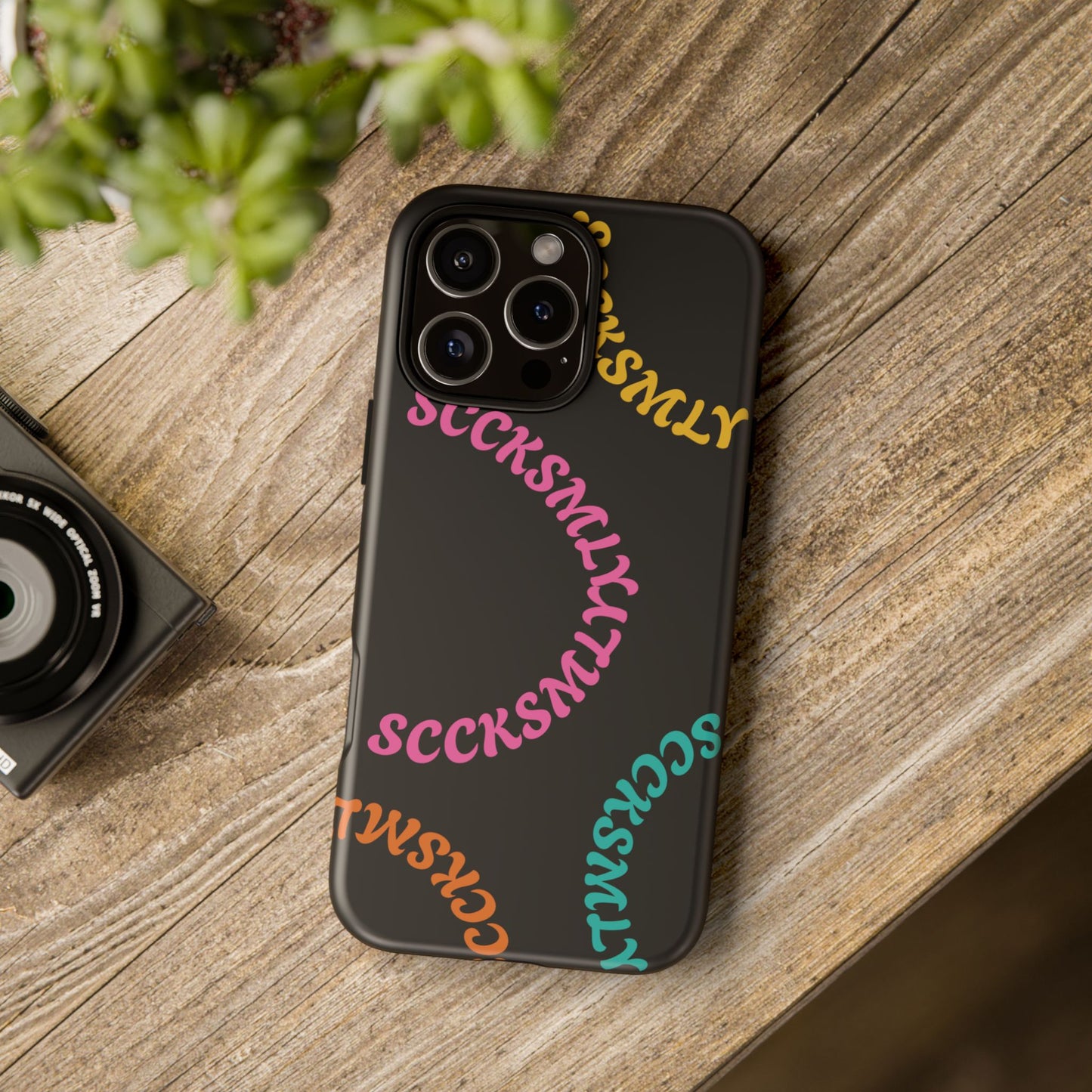 Y2K Wavy Script Tough Case for Apple- Black