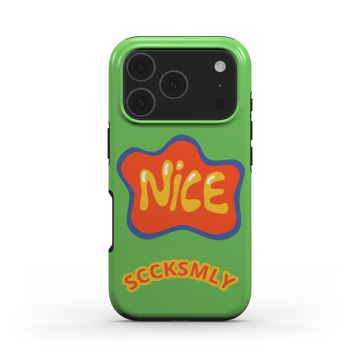 Green "NICE" Tough Phone Case For iPhone 17 models