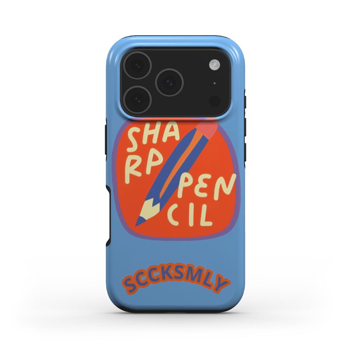Blue "SHARPEN PENCIL" Tough Phone Case For iPhone 17 models