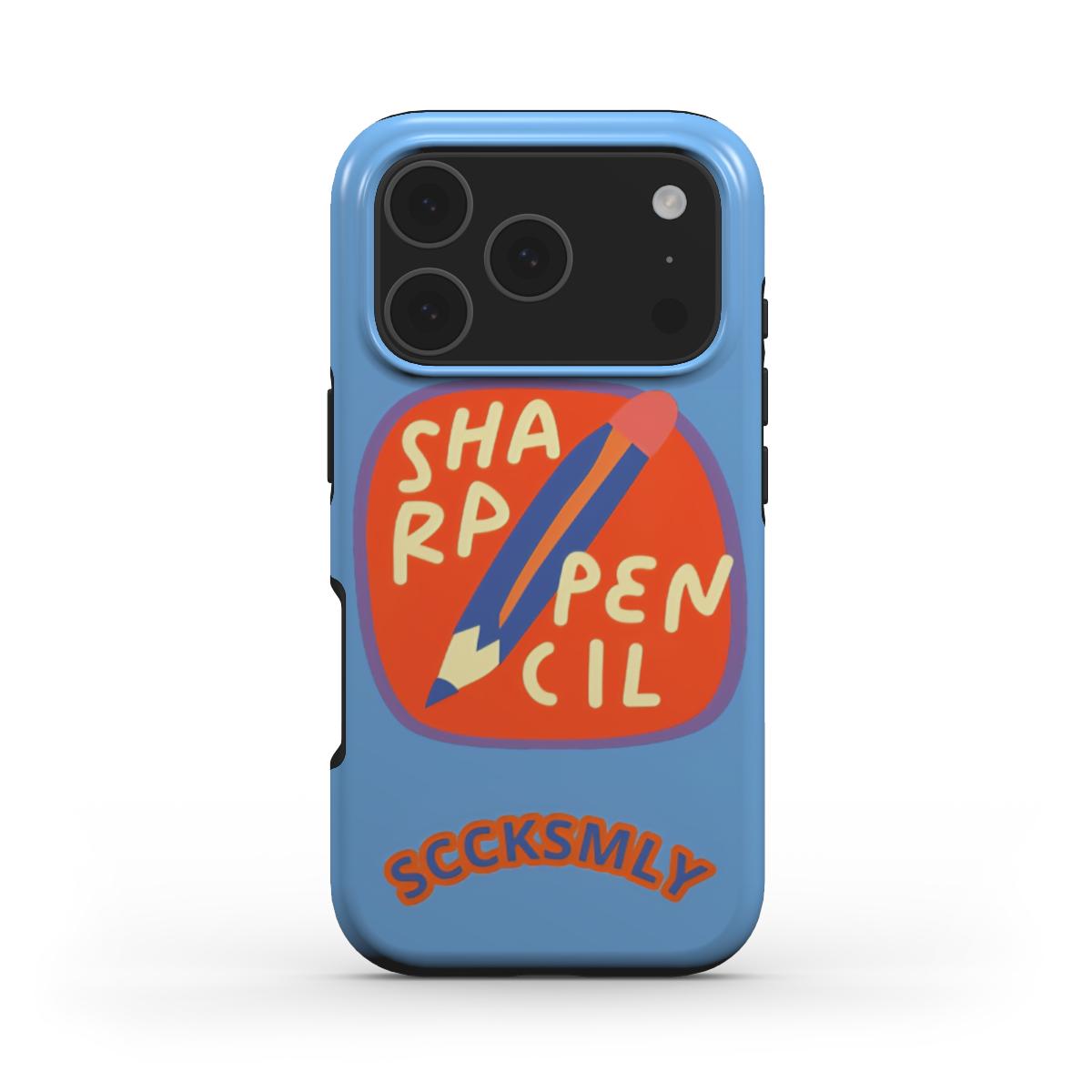 Blue "SHARPEN PENCIL" Tough Phone Case For iPhone 17 models