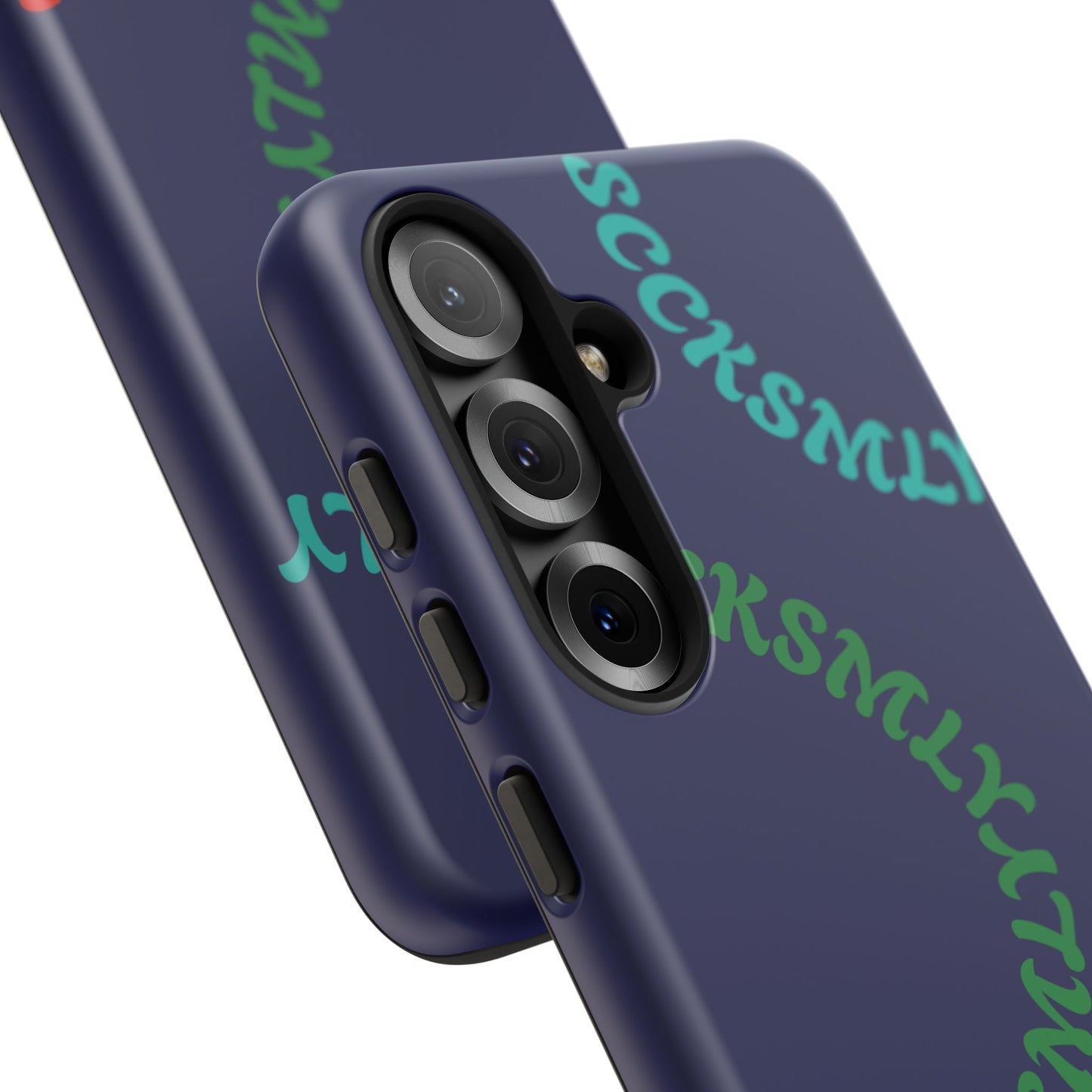Y2K Wavy Script Tough Case for Samsung- Navy Blue