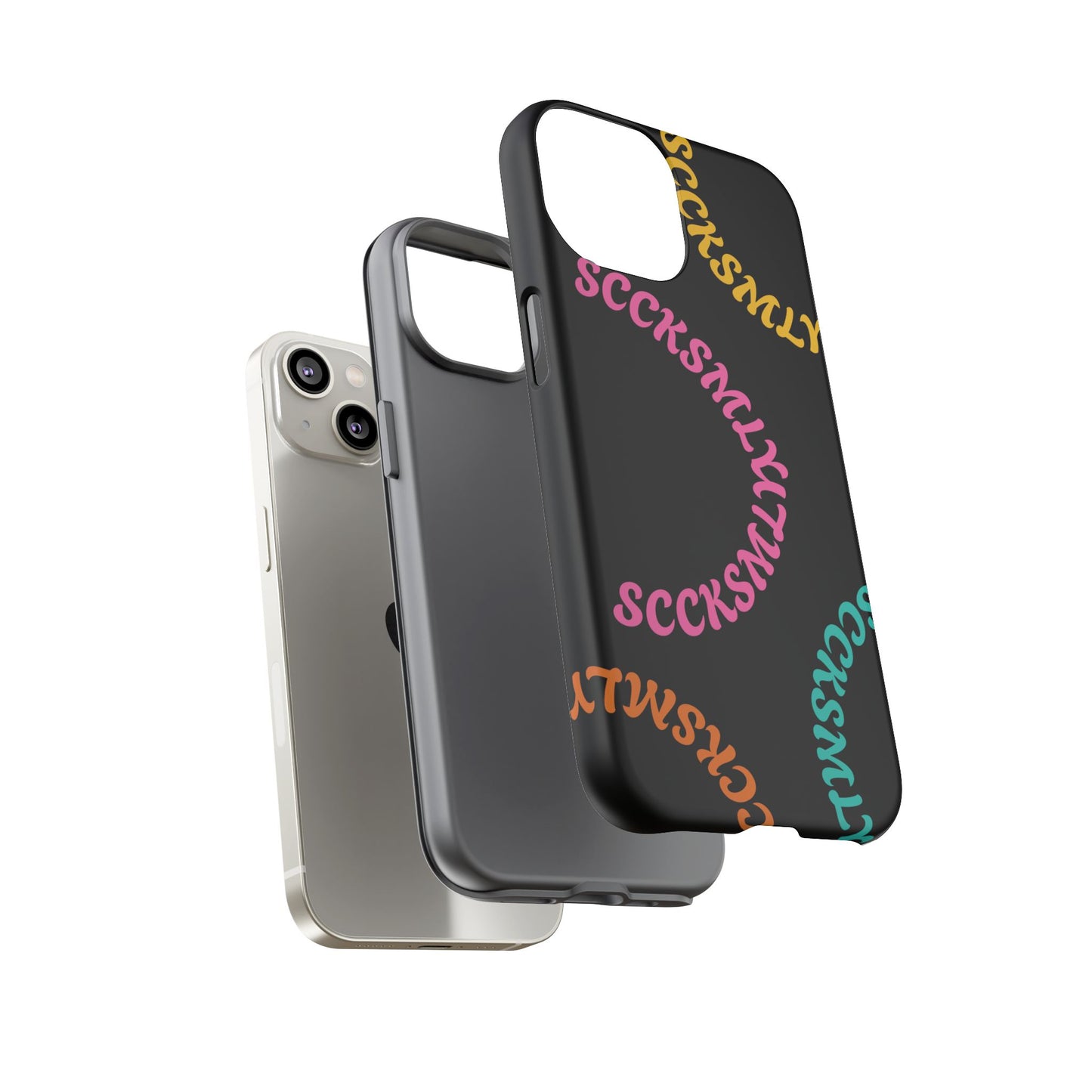 Y2K Wavy Script Tough Case for Apple- Black