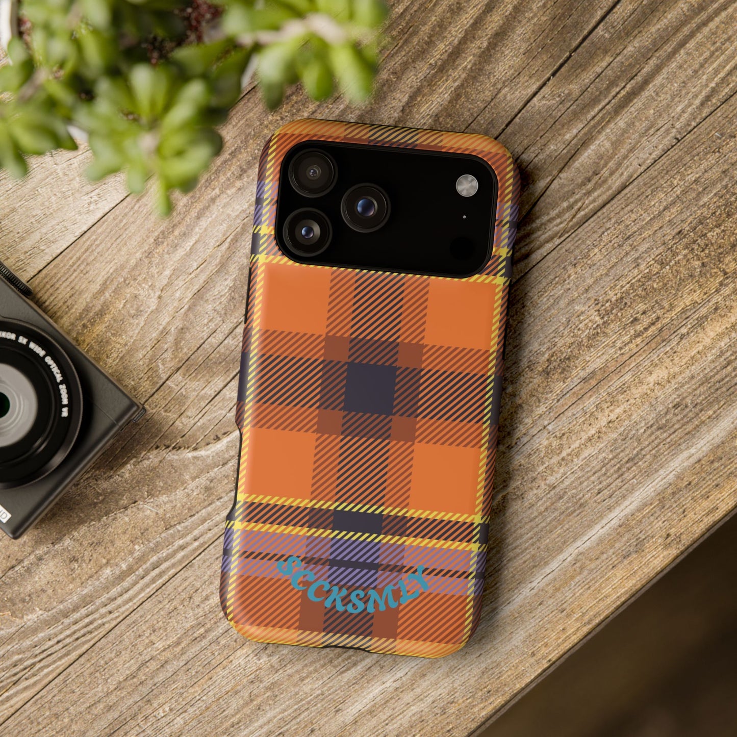 Orange Sickle Plaid  Phone Case for Apple