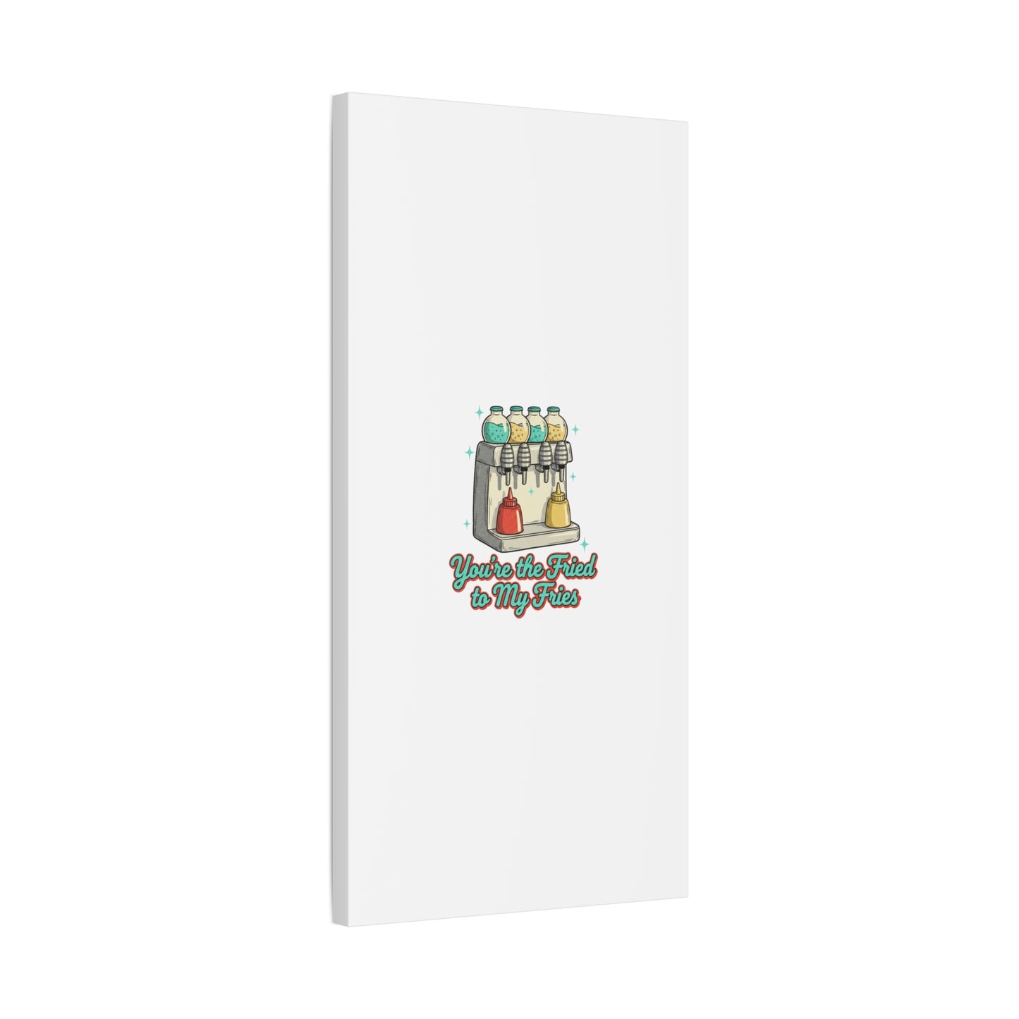 You’re the Fried to My Fries Canvas | Retro Diner Matchbook, Pantry Label Art