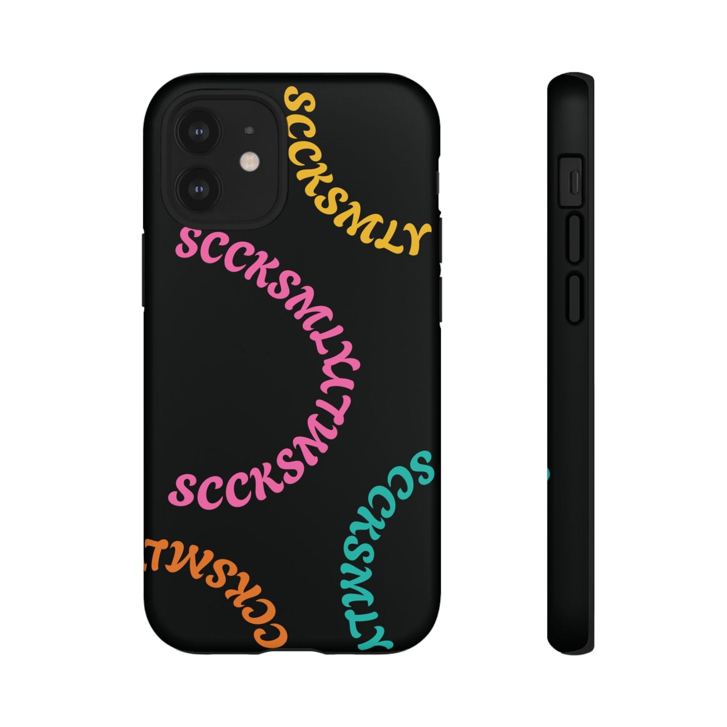 Y2K Wavy Script Tough Case for Apple- Black