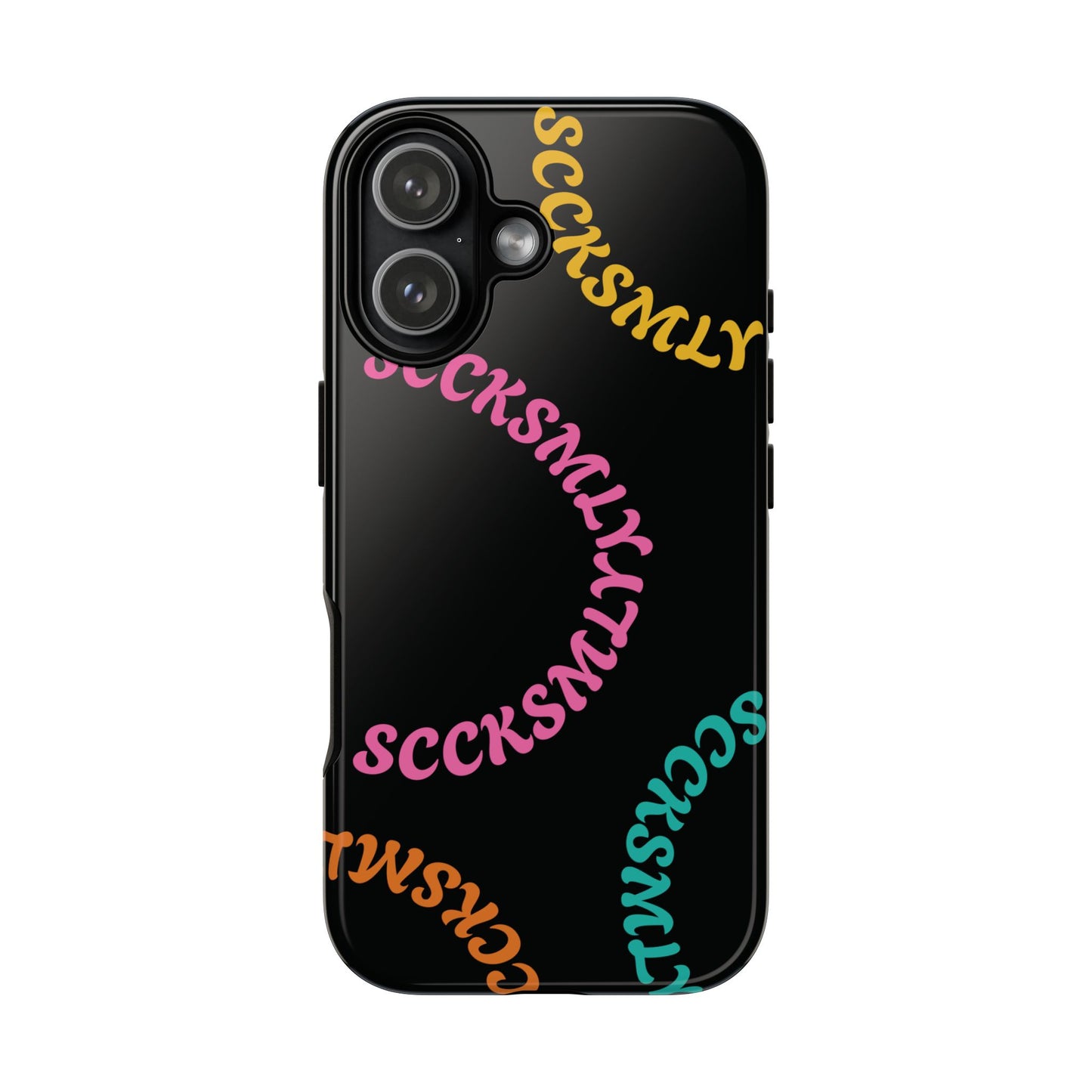 Y2K Wavy Script Tough Case for Apple- Black