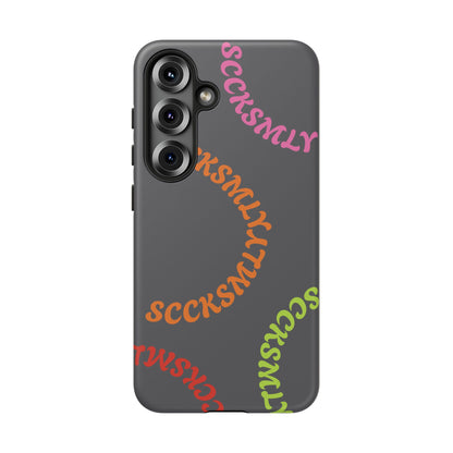 Y2K Wavy Script Tough Case for Samsung- Gray