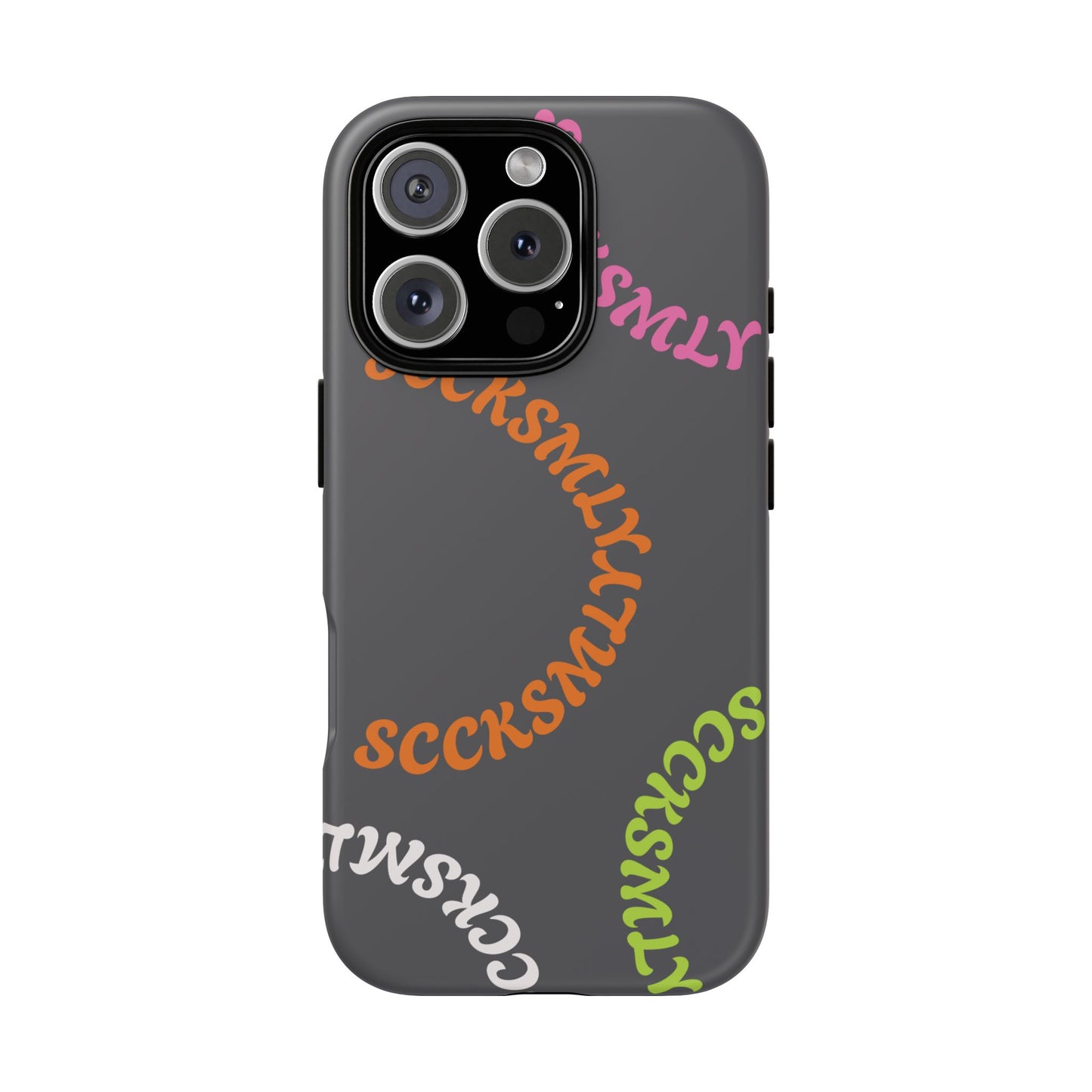 Y2K Wavy Script Tough Case for Apple- Gray