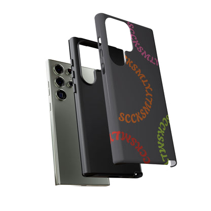 Y2K Wavy Script Tough Case for Samsung- Gray