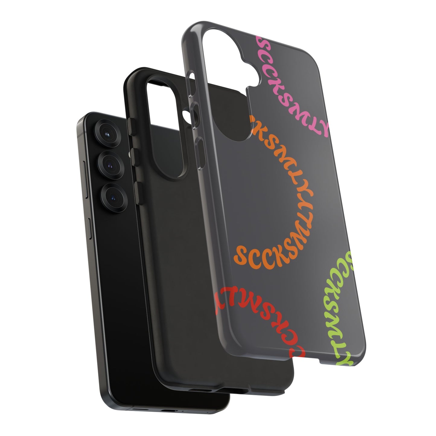 Y2K Wavy Script Tough Case for Samsung- Gray