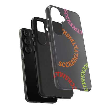 Y2K Wavy Script Tough Case for Samsung- Gray