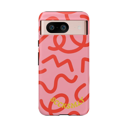 Red Candy Swirls Tough Phone Case for Google
