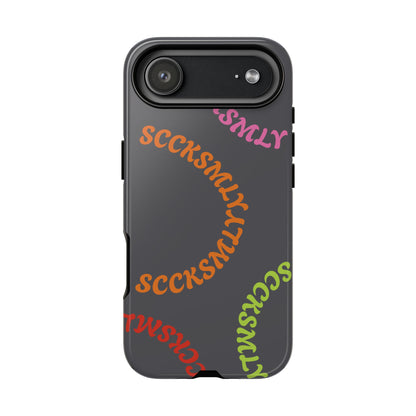 Y2K Wavy Script Tough Case for Apple- Gray