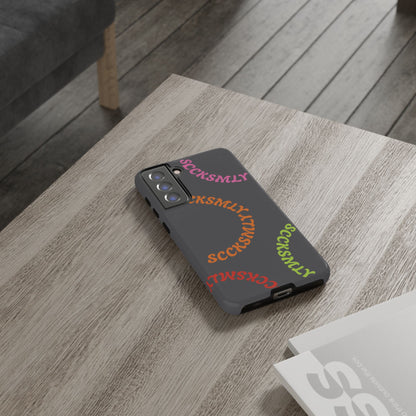 Y2K Wavy Script Tough Case for Samsung- Gray