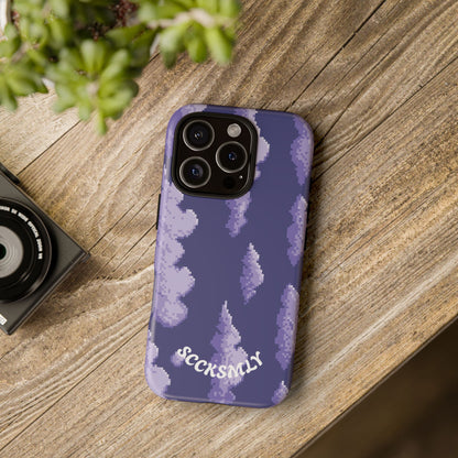 Lilac Pixel Cloud Tough Phone Case for Apple