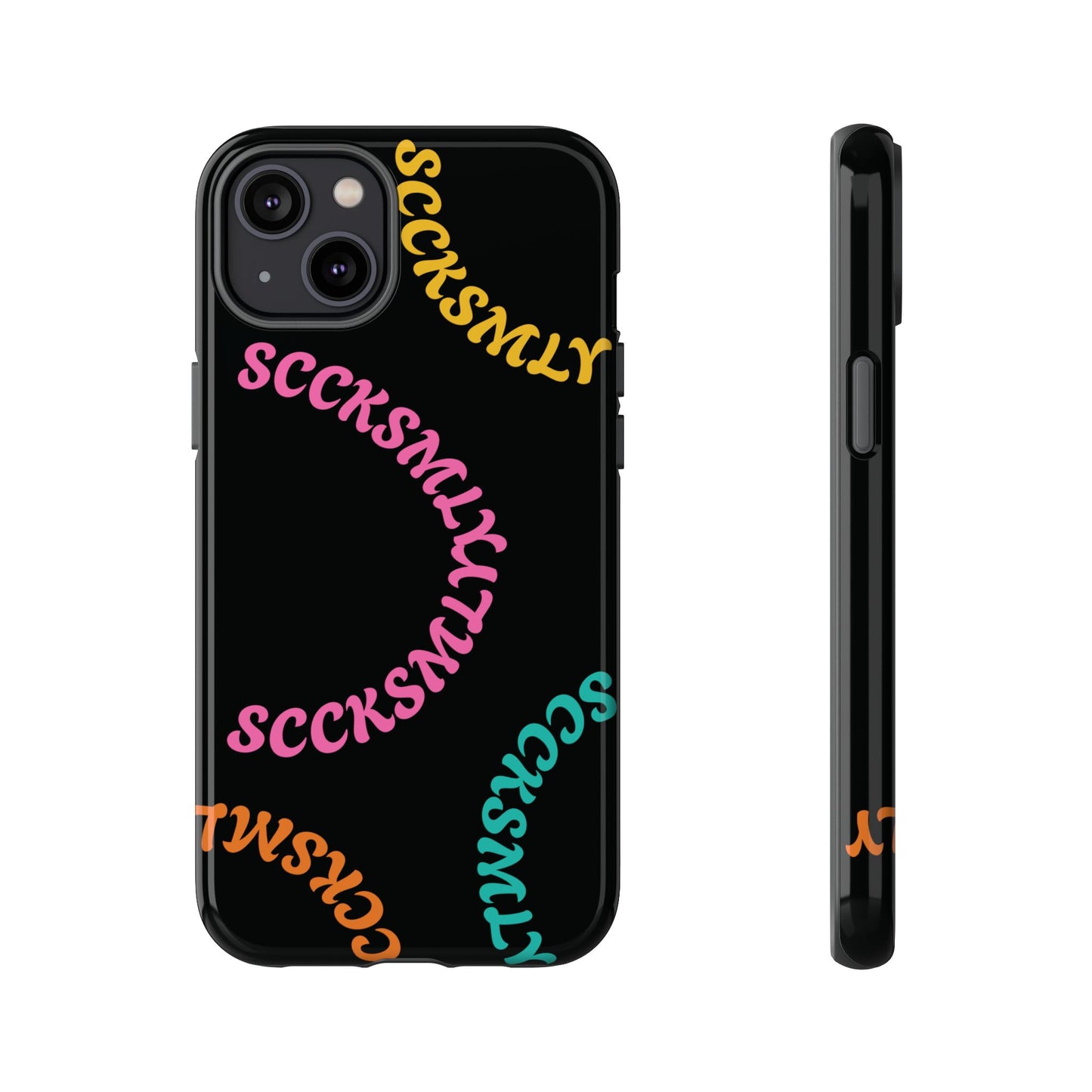 Y2K Wavy Script Tough Case for Apple- Black