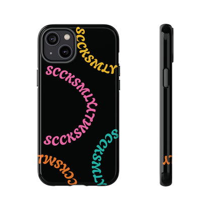Y2K Wavy Script Tough Case for Apple- Black