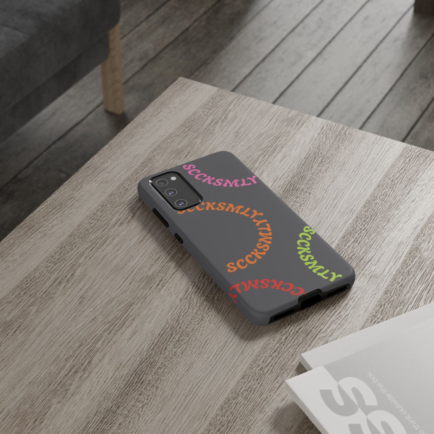 Y2K Wavy Script Tough Case for Samsung- Gray
