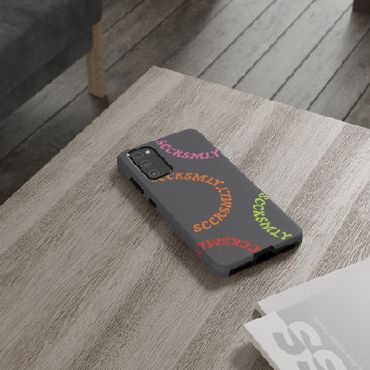 Y2K Wavy Script Tough Case for Samsung- Gray