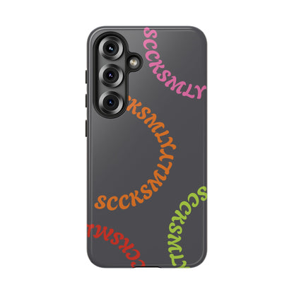 Y2K Wavy Script Tough Case for Samsung- Gray