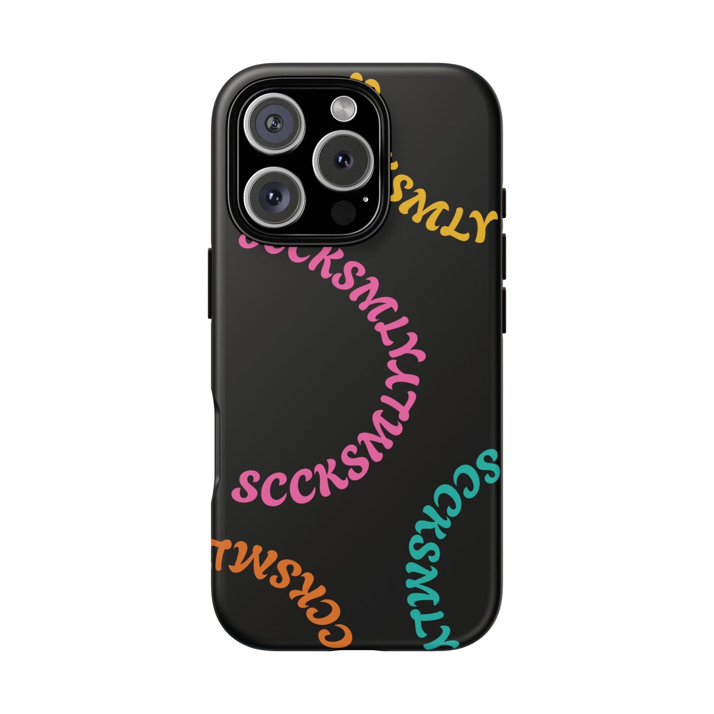 Y2K Wavy Script Tough Case for Apple- Black