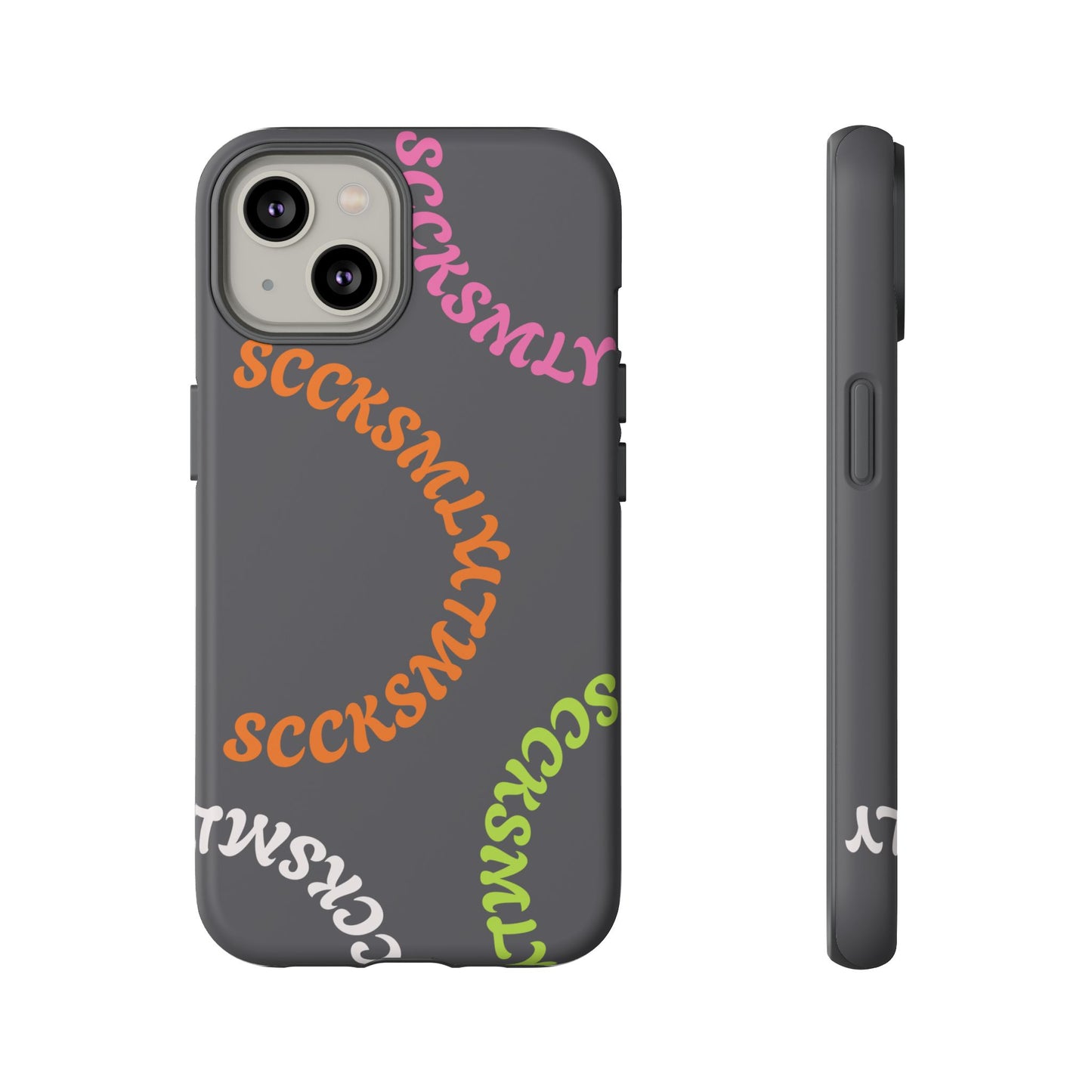 Y2K Wavy Script Tough Case for Apple- Gray