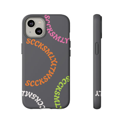 Y2K Wavy Script Tough Case for Apple- Gray